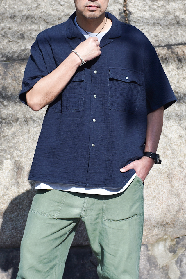 PORTER CLASSIC サシコスーパーライトケルアックシャツ SIZE L